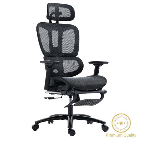 Офис стол за мениджъри с поставка за крака Verdant  Premium Quality mesh черен