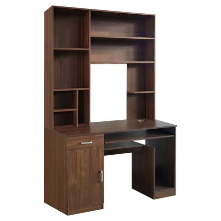 Компютърно бюро-етажерка Novelty  орех 120x55x182см