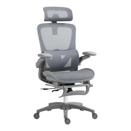 Работен стол за мениджъри Zenyk  mesh в сив цвят 63x70x126см