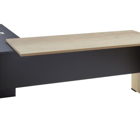 Търговско бюро с обръщаема форма Lotus  дъб - тъмносив цвят 180x160x75см